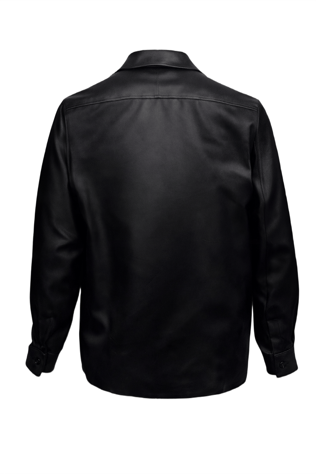 1970s Black Silk Shirt - Back View
