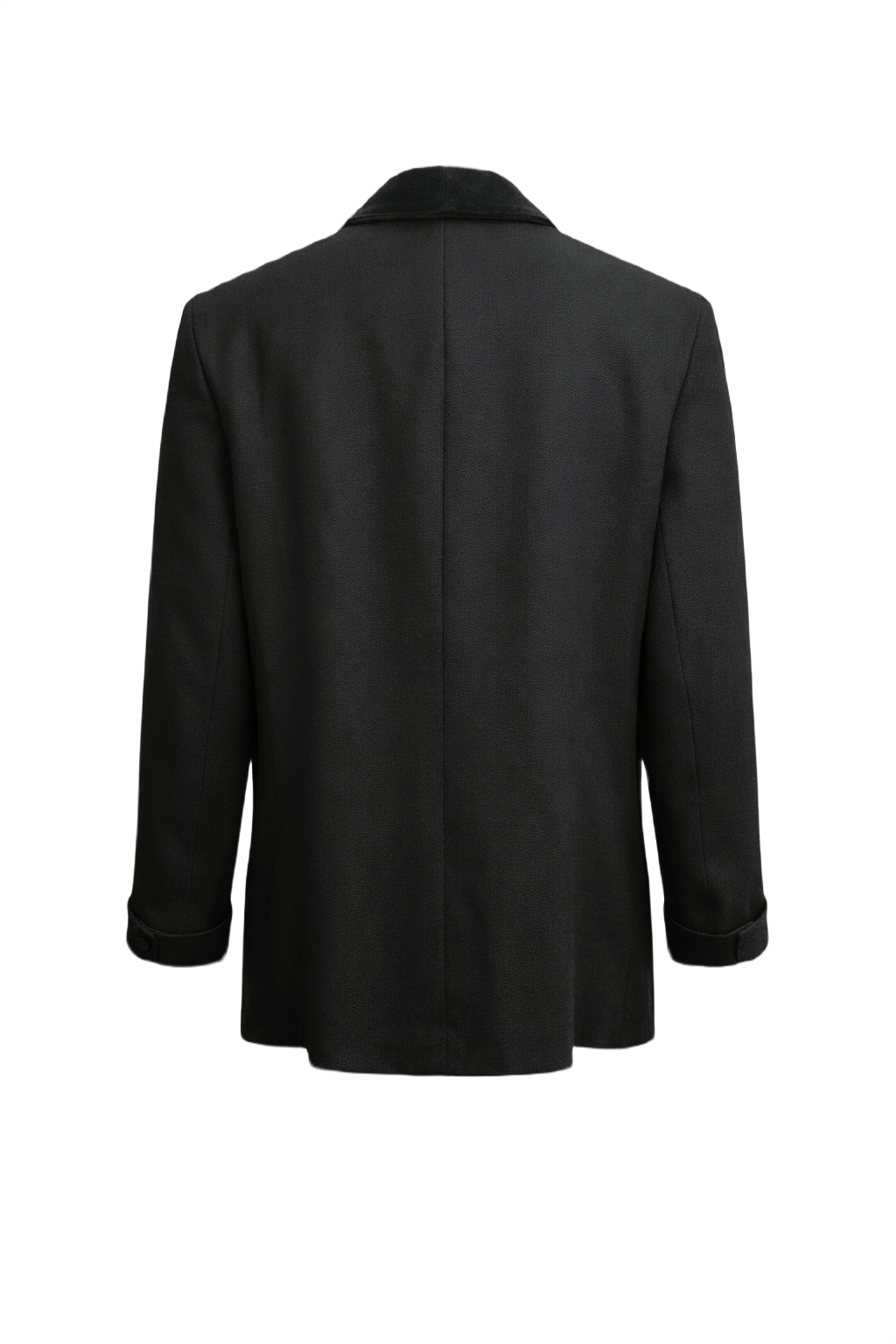 1990s Black Wool Blazer - Back View