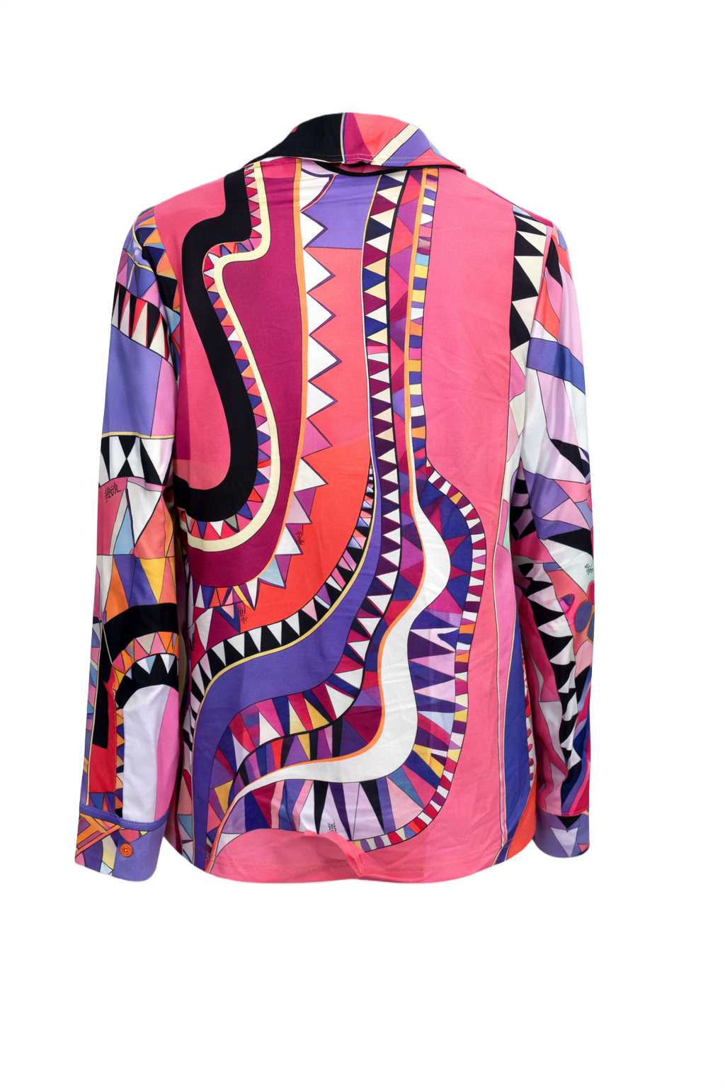 1990s Multicolor Silk Blouse - Back View