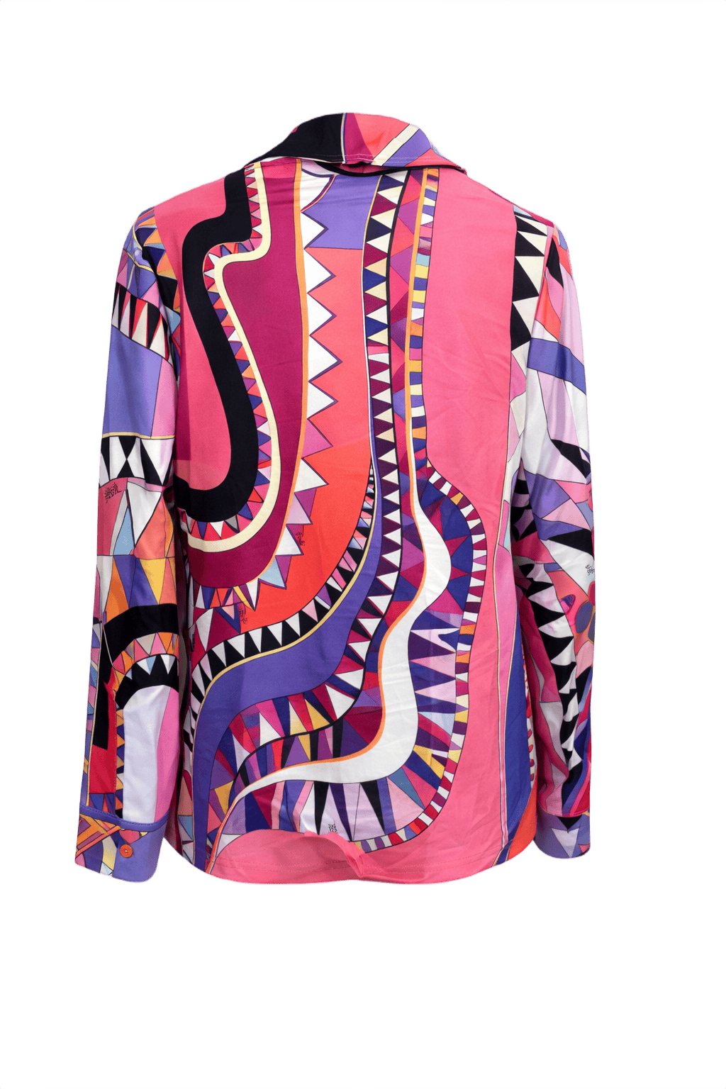 1990s Multicolor Silk Blouse - Back View