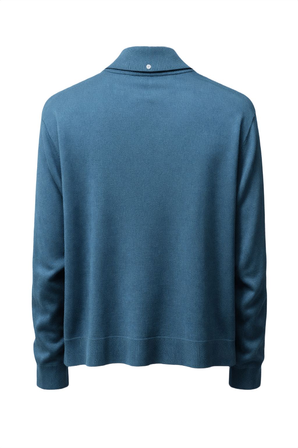 1970s Teal Blue Cotton Cardigan - Back View