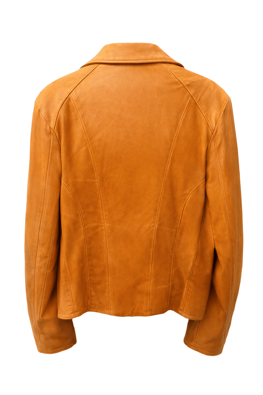 1960s Tan Leather Jacket - Back View