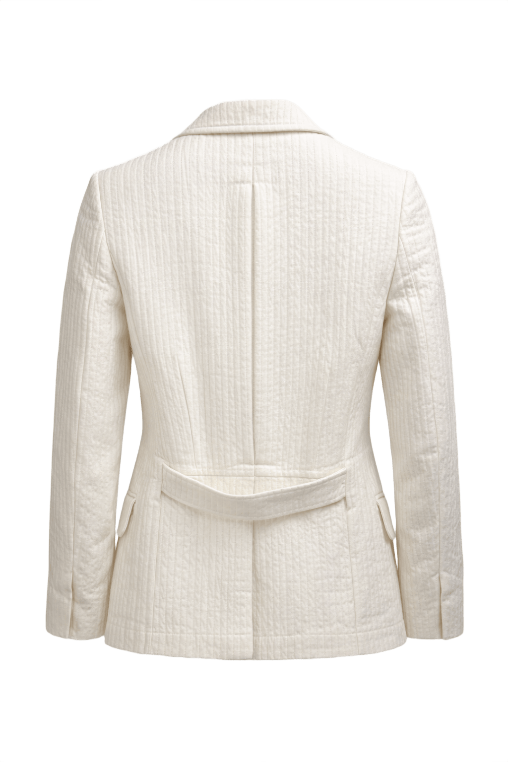 1980s Cream White Cotton Jacket - Back View