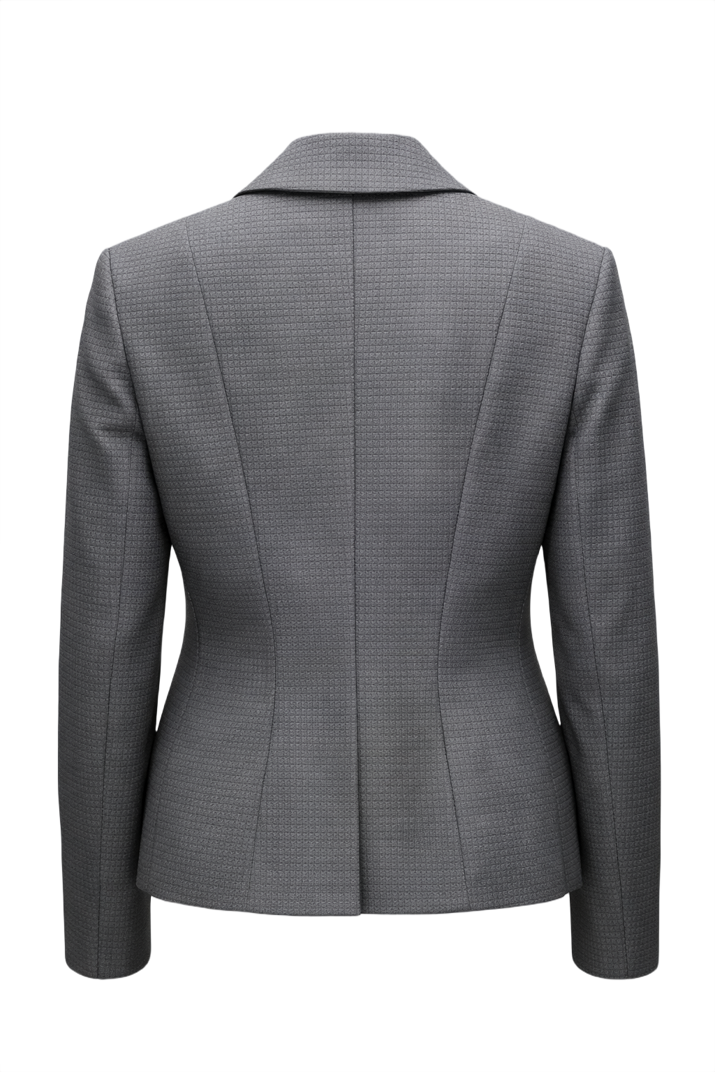 1990s Charcoal Grey Textured Blazer - Back View