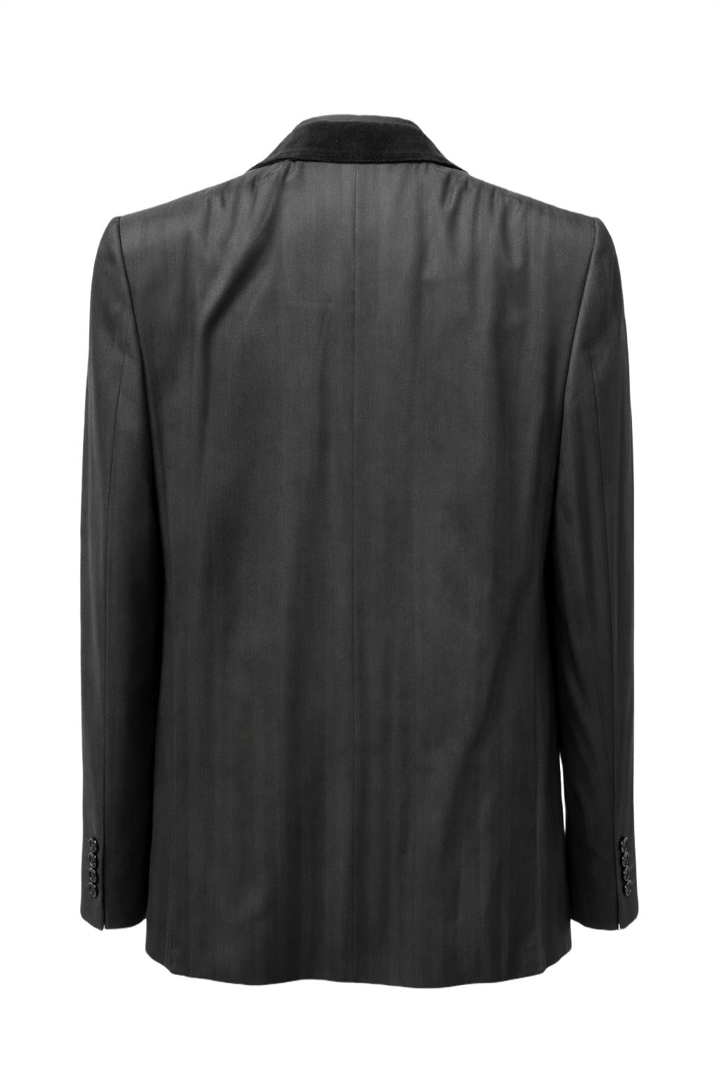 1980s Dark Grey Wool Blazer - Back View
