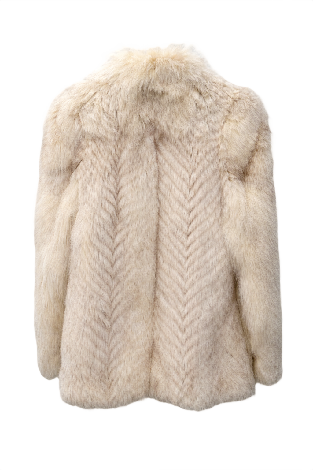 1990s Cream Fur Coat - Back View