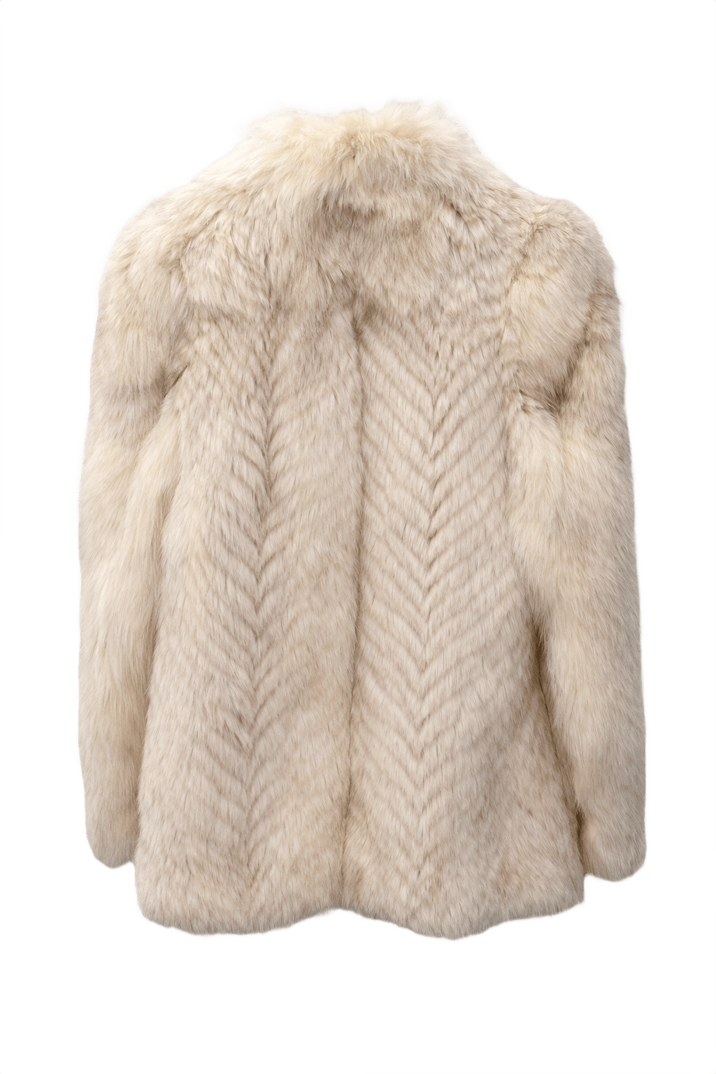 1990s Cream Fur Coat - Back View