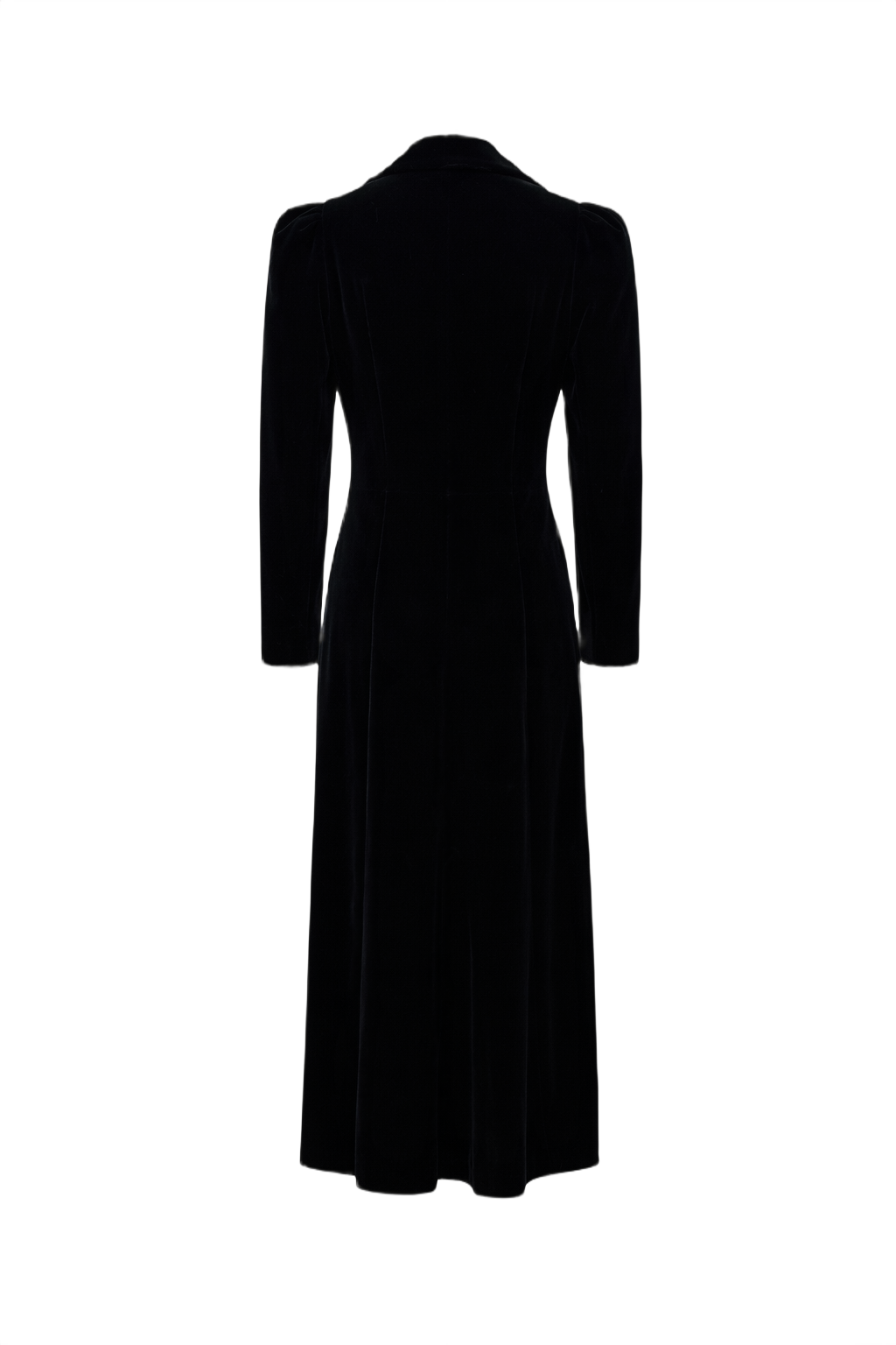1930s Black Velvet Coat - Back View