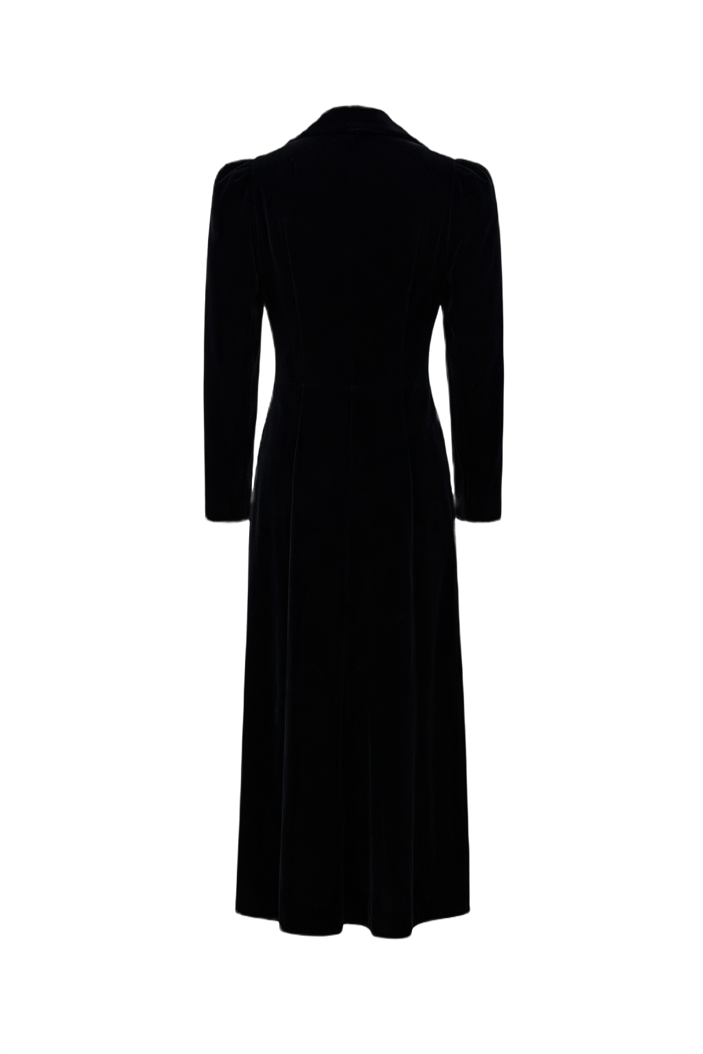 1930s Black Velvet Coat - Back View