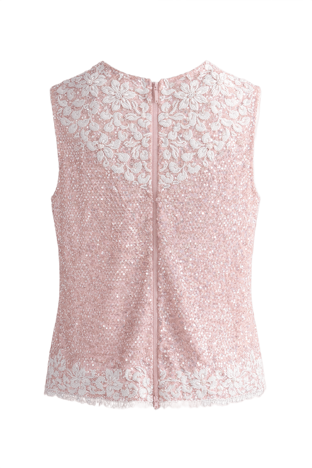 1950s Pink Sequined Womens Tank Top - Back View