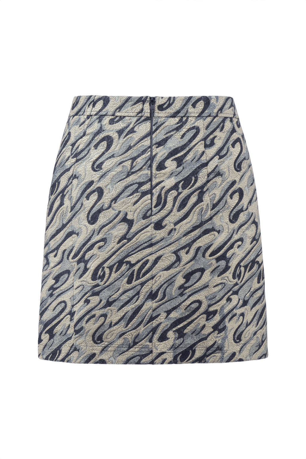 1960s Black Silver Polyester Skirt - Back View