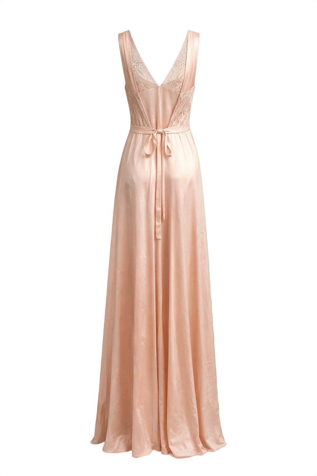 1930s Peach Silk Gown - Back View