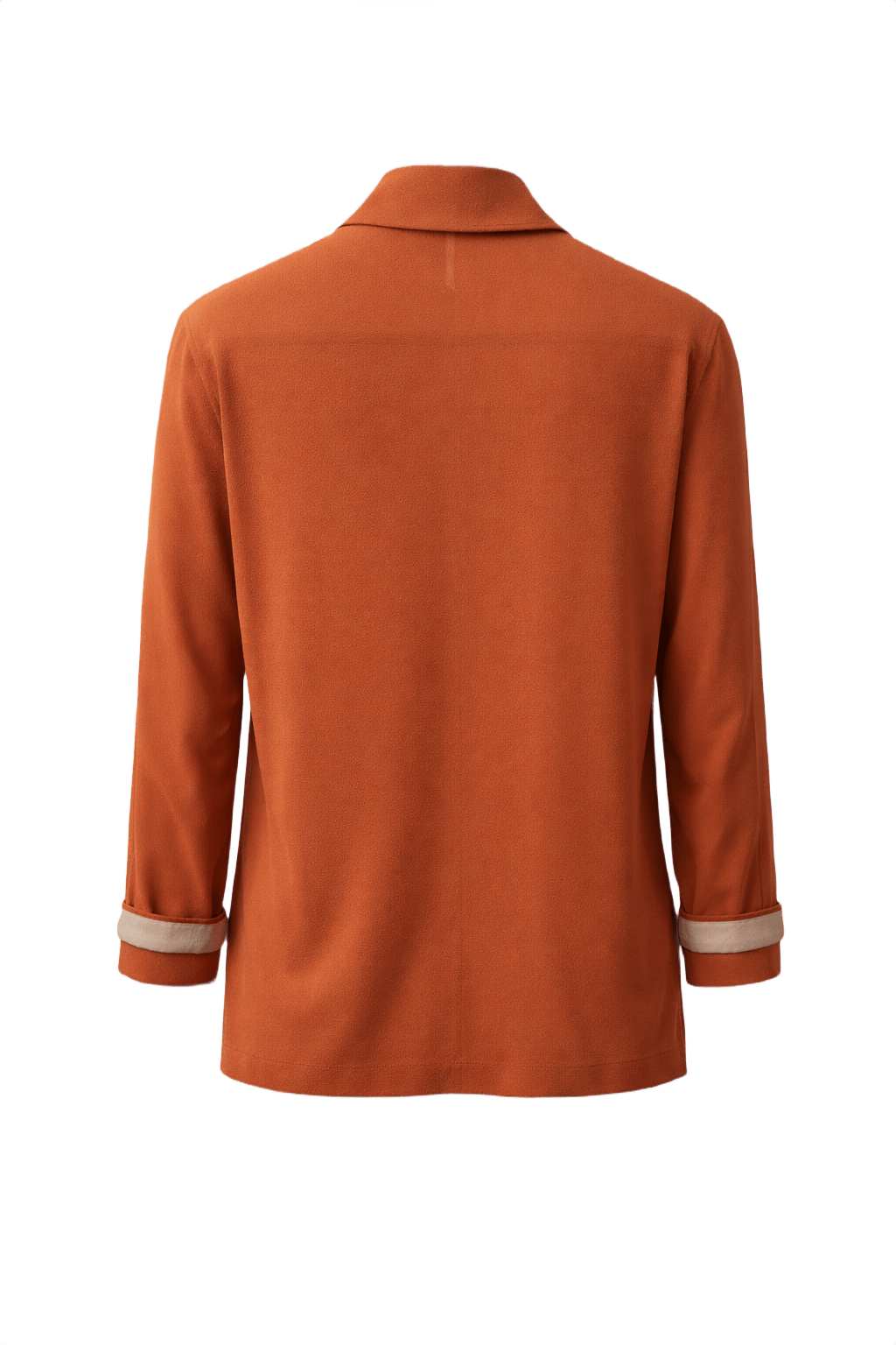 1980s Orange Polyester Shirt - Back View
