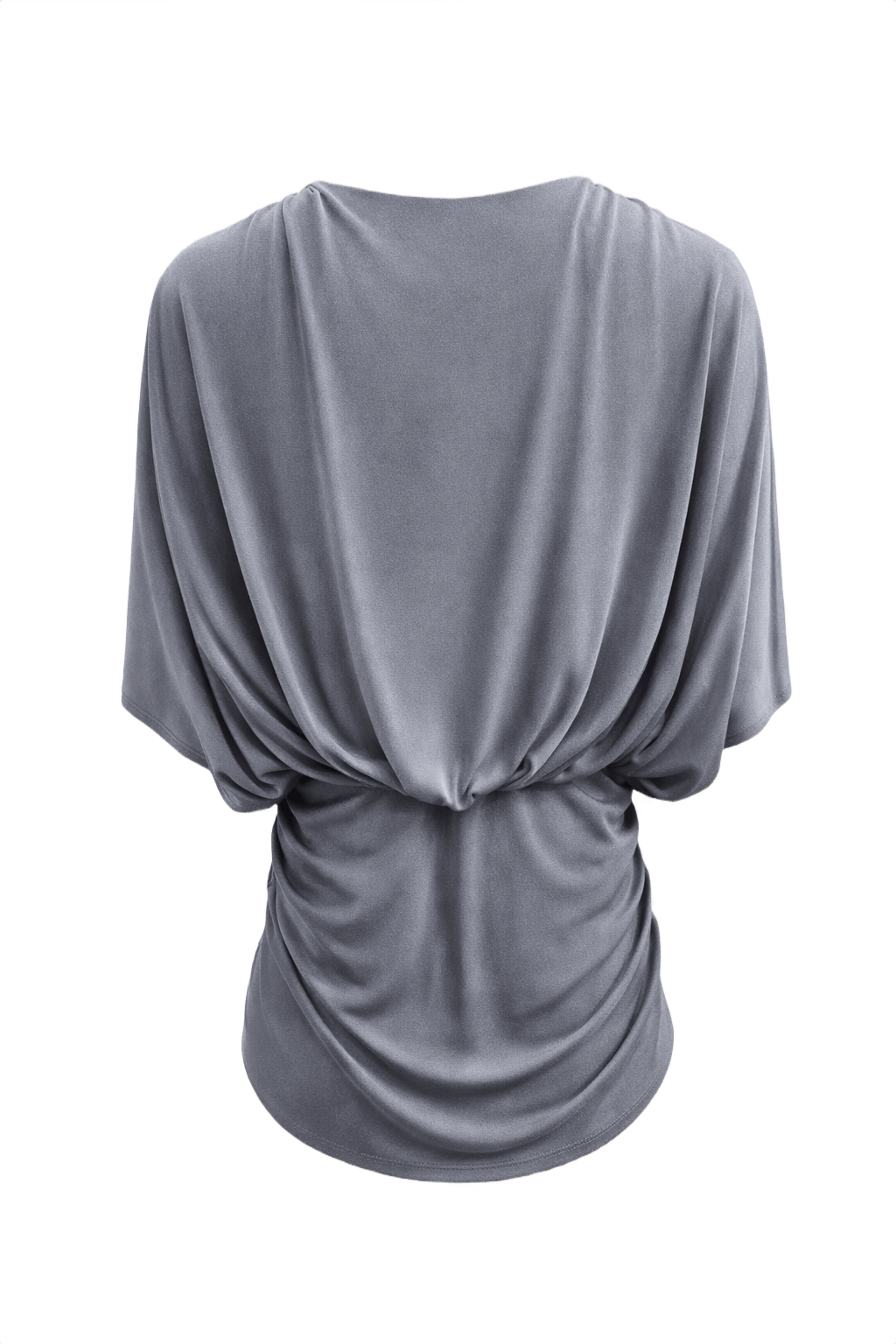 1980s Metallic Silver Polyester Blend Blouse - Back View