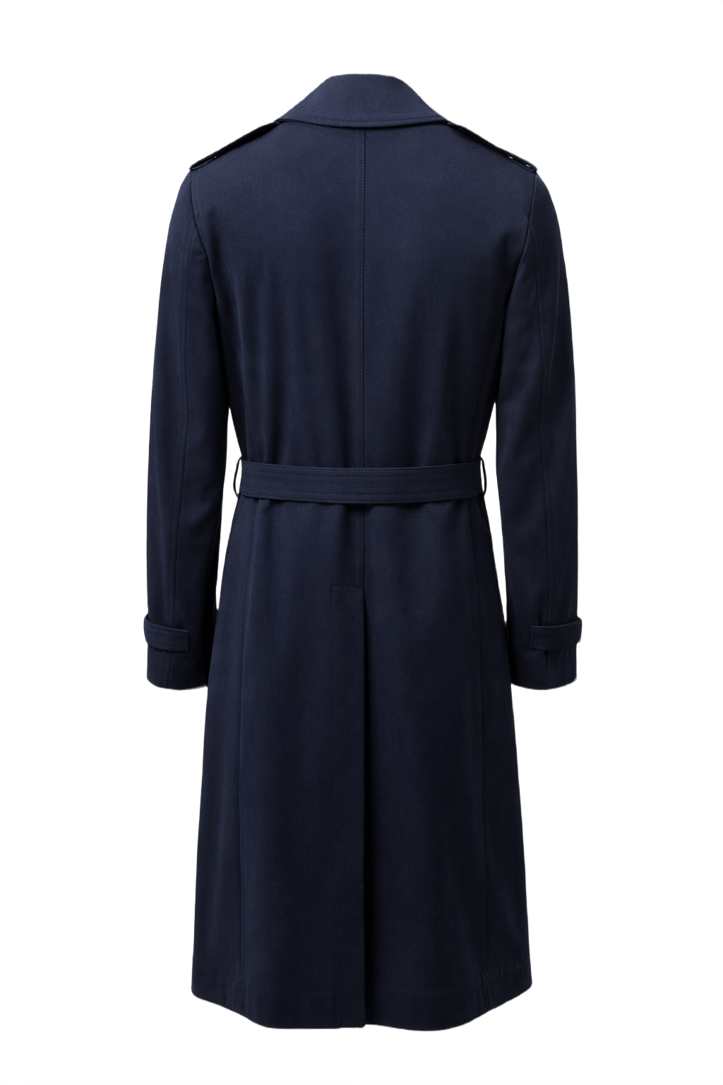 1970s Navy Blue Wool Coat - Back View