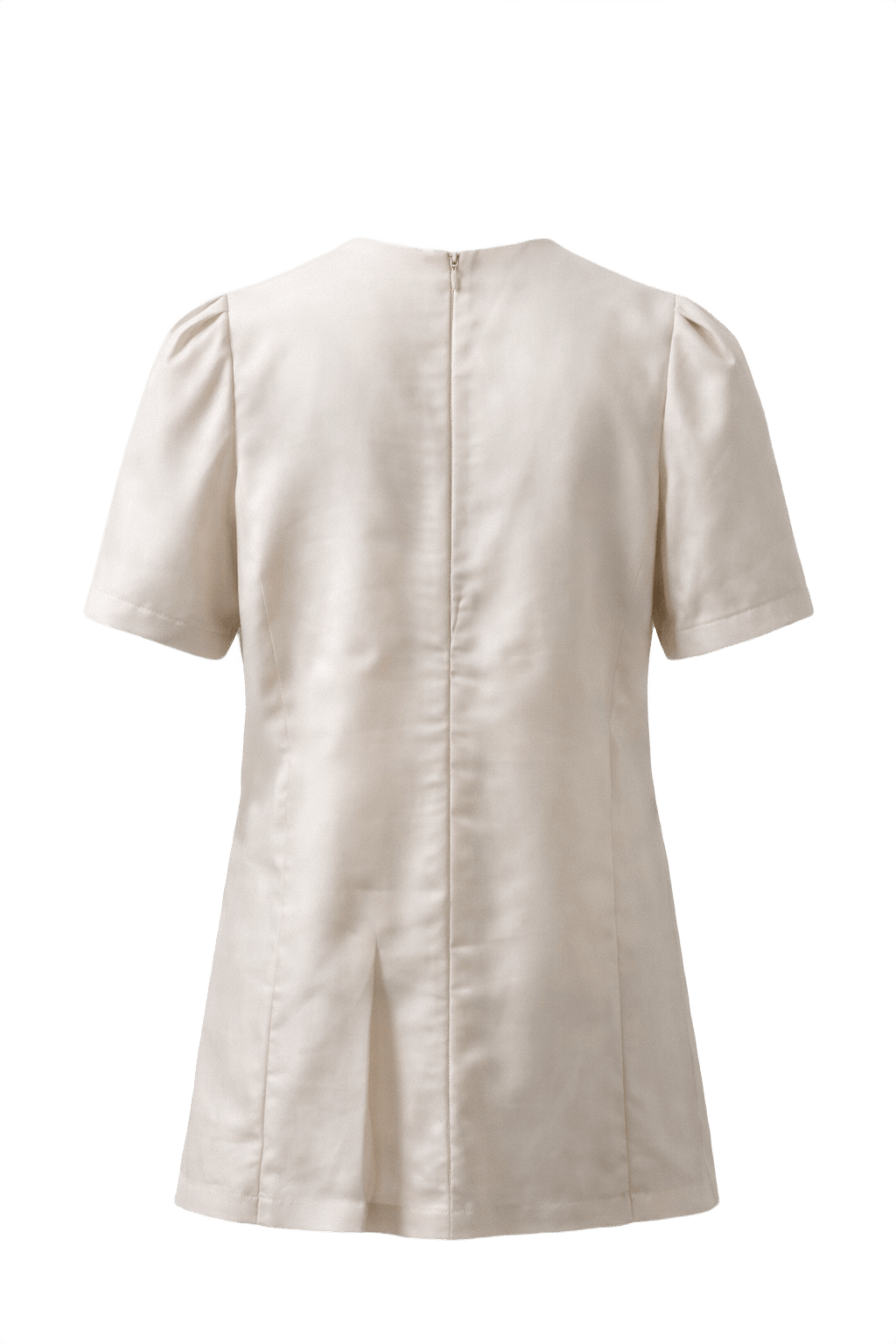 1970s Cream Satin Blouse - Back View