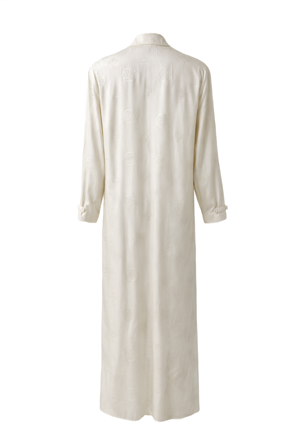1970s Ivory Silk Dress - Back View