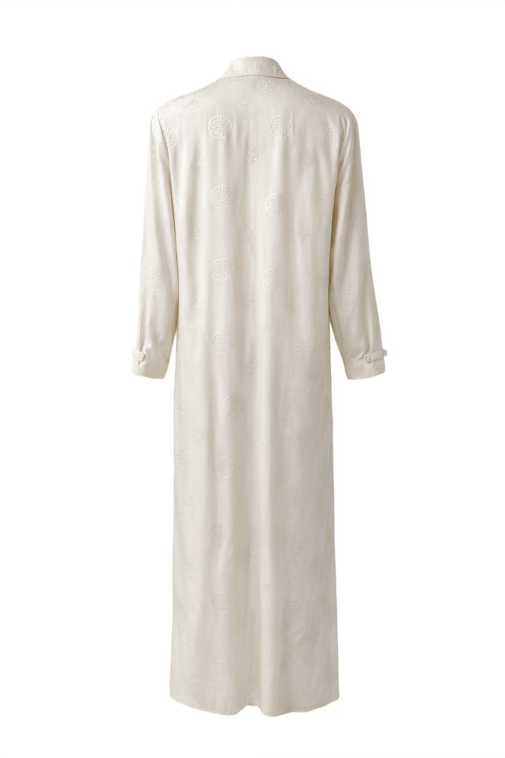 1970s Ivory Silk Dress - Back View