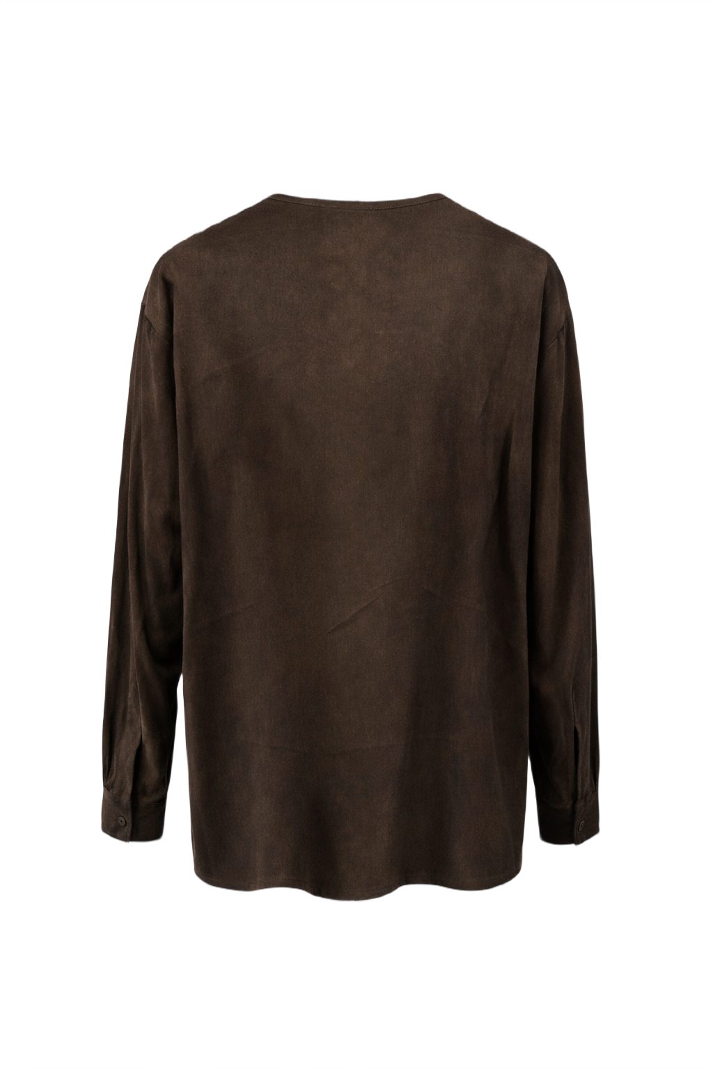 1990s Brown Silk Blouse - Back View