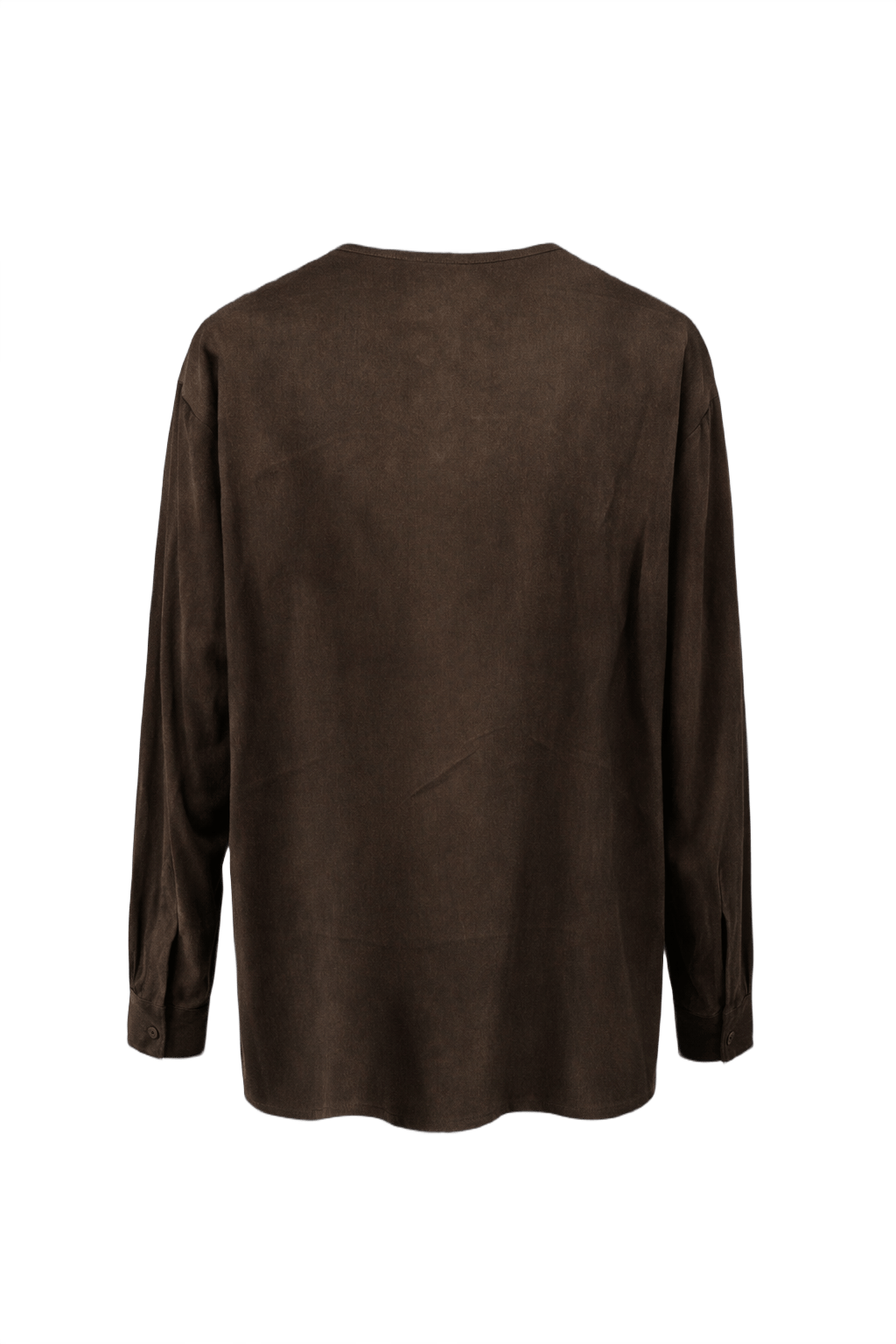 1990s Brown Silk Blouse - Back View