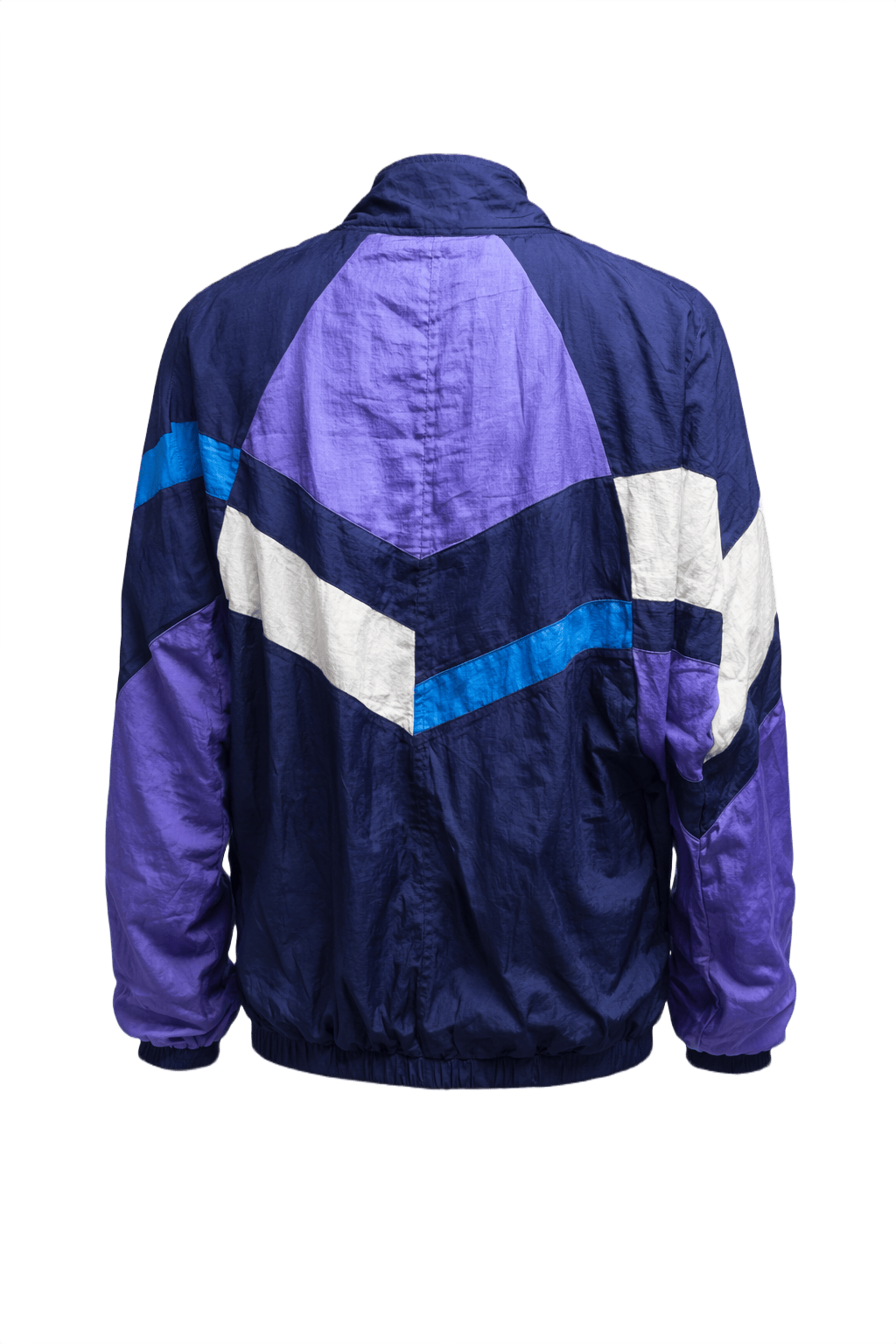 1980s Navy Blue Nylon Jacket - Back View