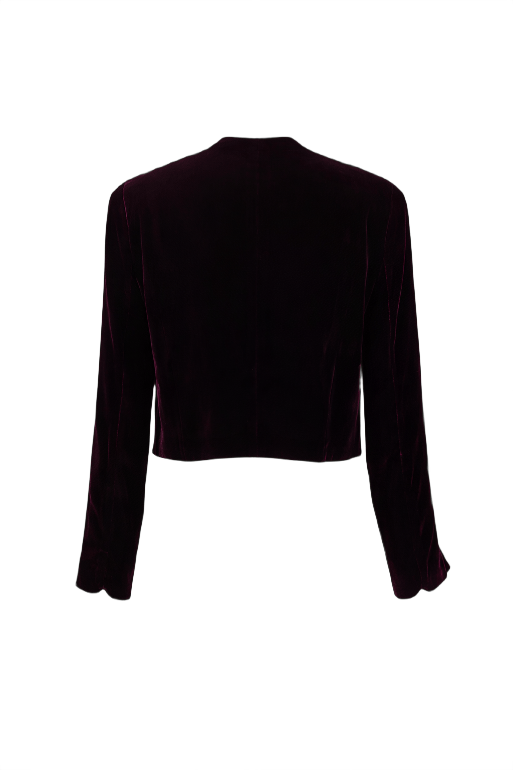 1970s Burgundy Velvet Women's Jacket - Back View