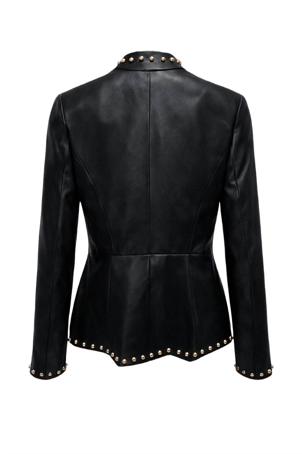 1990s Black Leather Blazer - Back View