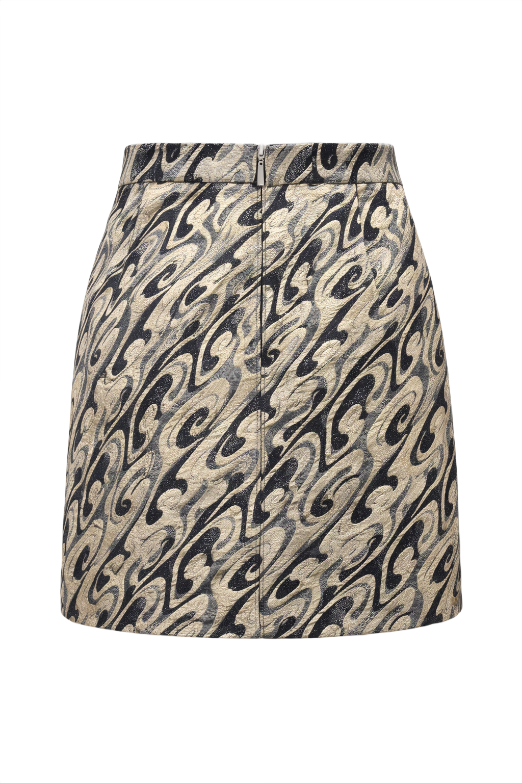 1970s Beige Woven Skirt - Back View