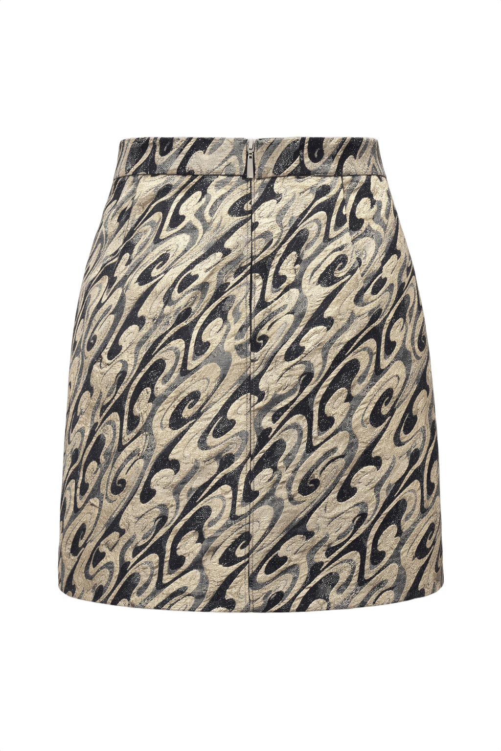 1970s Beige Woven Skirt - Back View