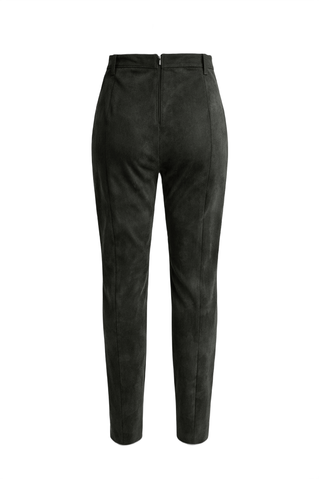 1990s Dark Green Suede Pants - Back View