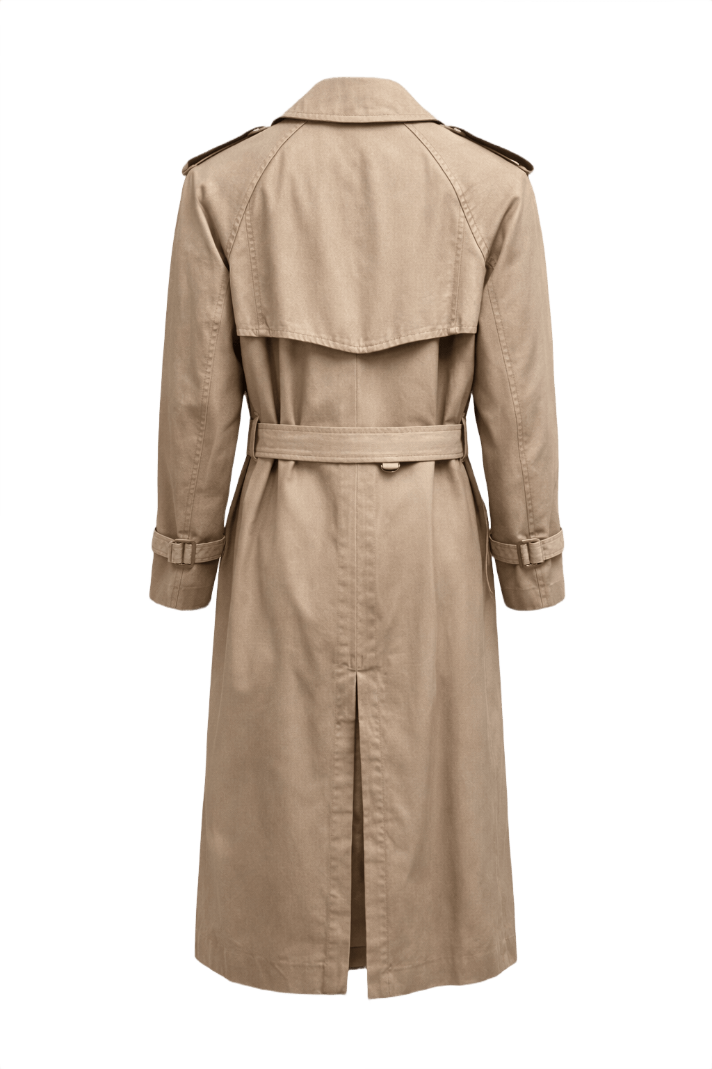 1980s Beige Cotton Trench Coat - Back View