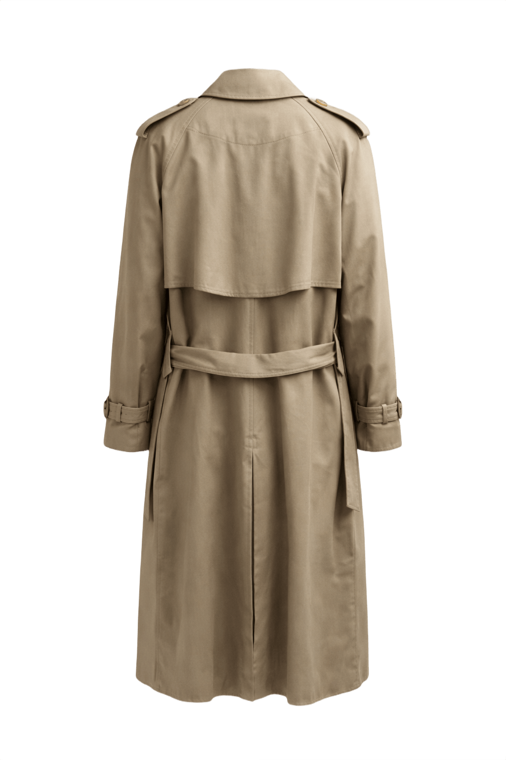 1980s Beige Cotton Trench Coat - Back View