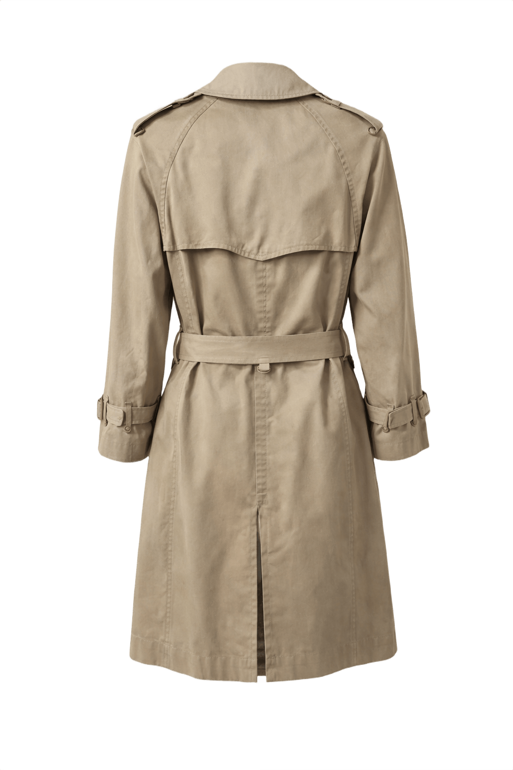 1980s Beige Cotton Trench Coat - Back View