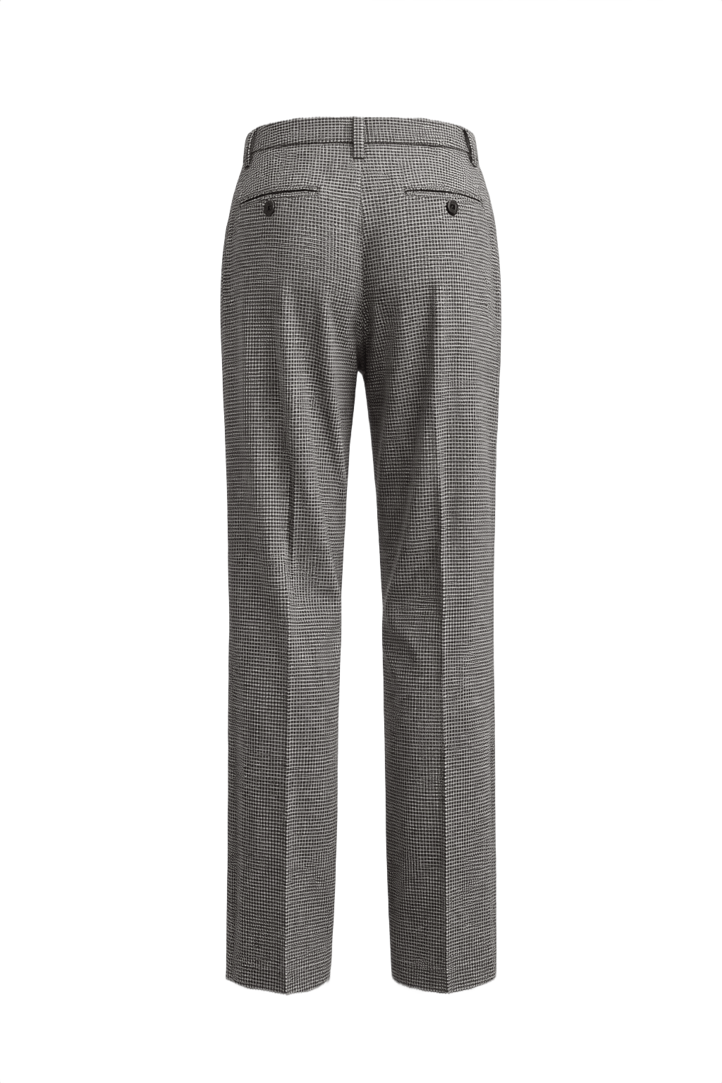 1970s Black and White Wool Trousers - Back View