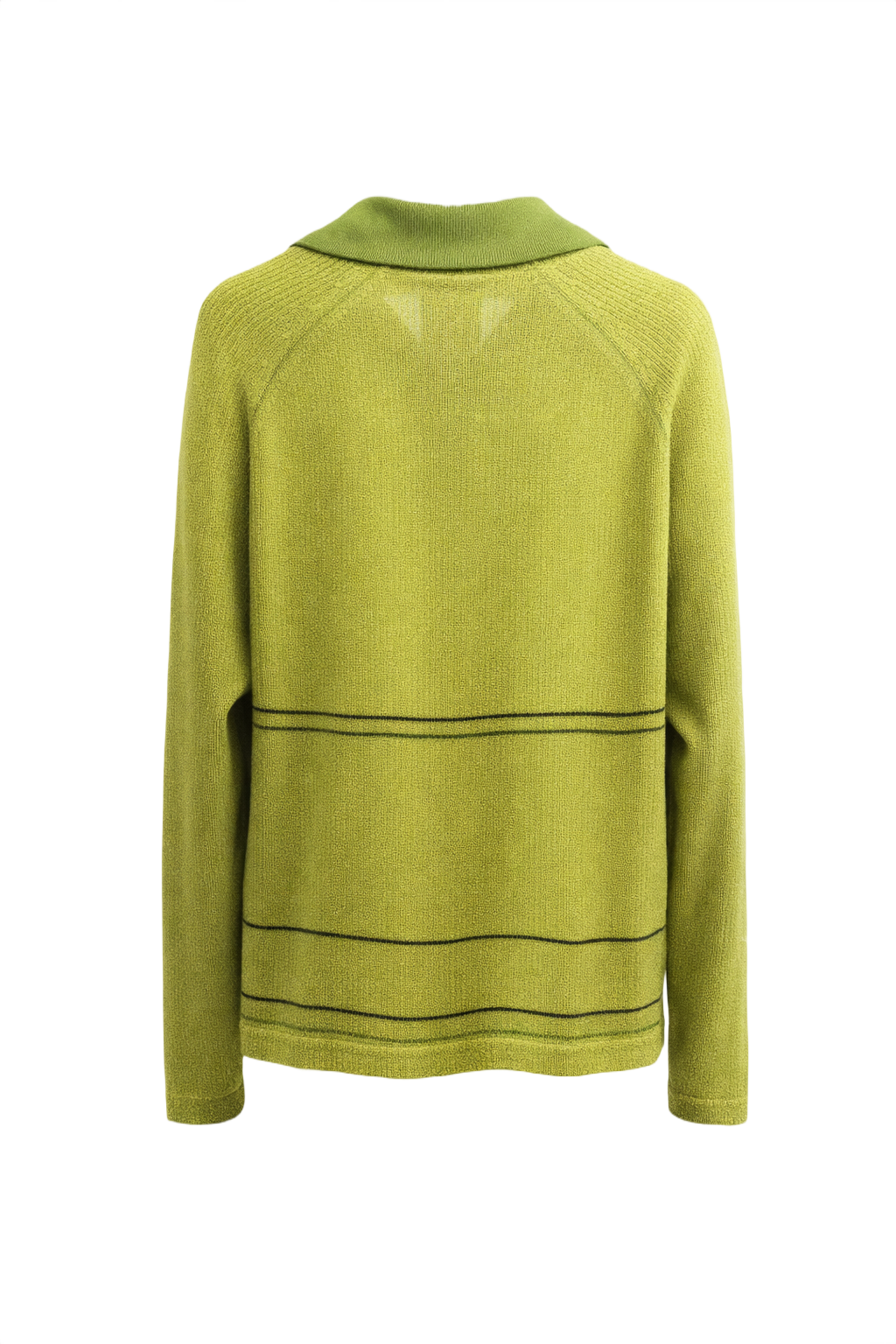 1970s Bright Green Wool Blend Sweater - Back View