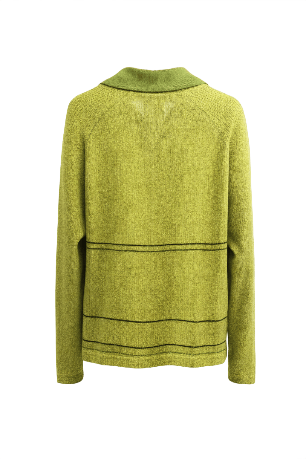 1970s Bright Green Wool Blend Sweater - Back View