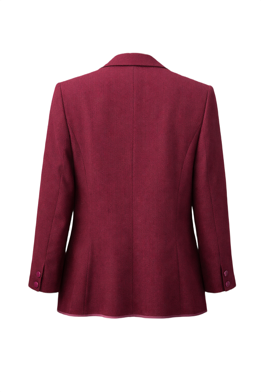 1980s Burgundy Red Wool Blazer - Back View