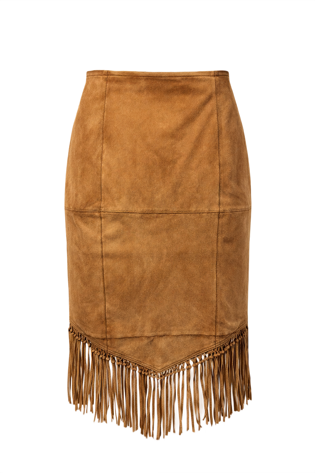 1970s Tan Suede Skirt - Back View