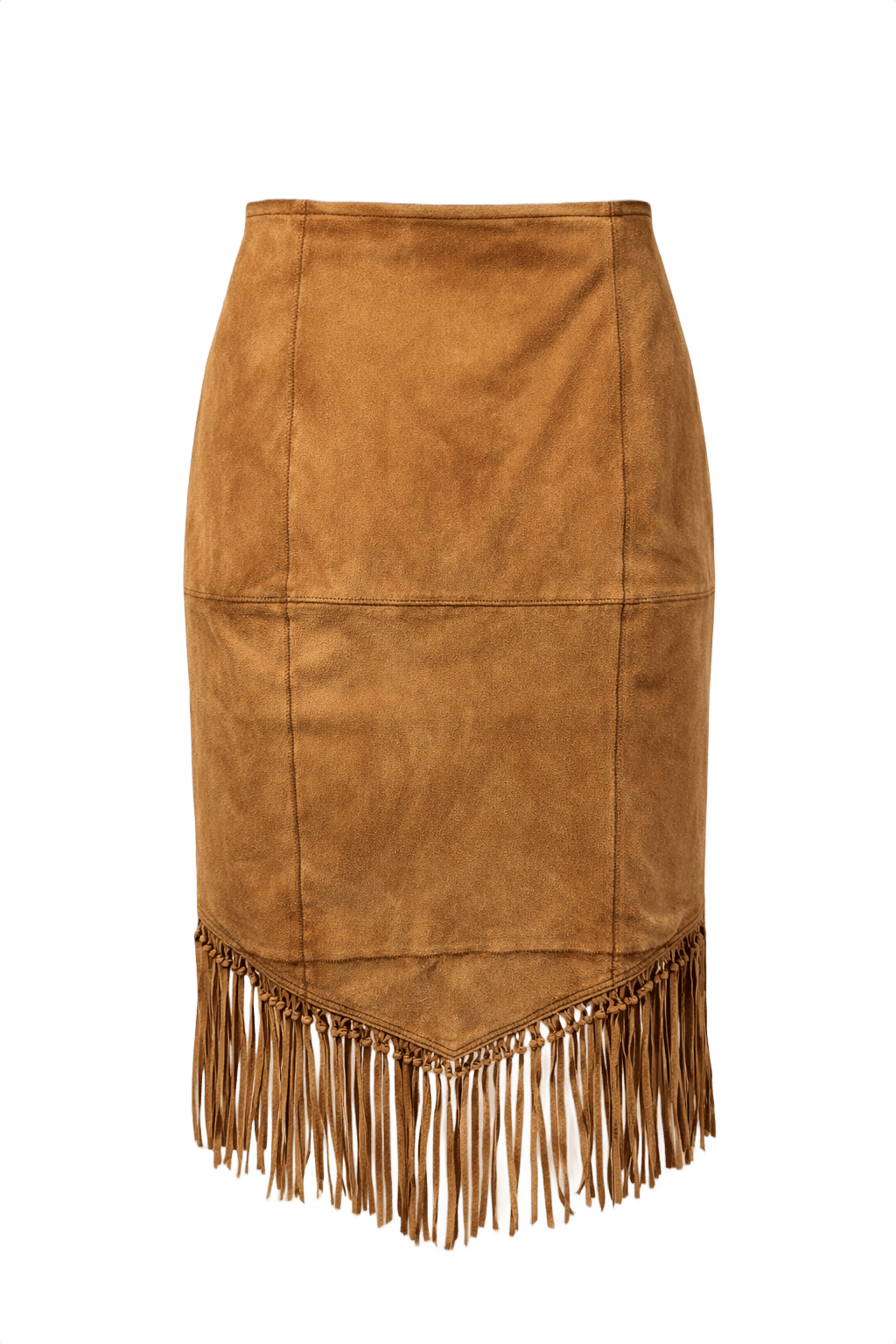 1970s Tan Suede Skirt - Back View
