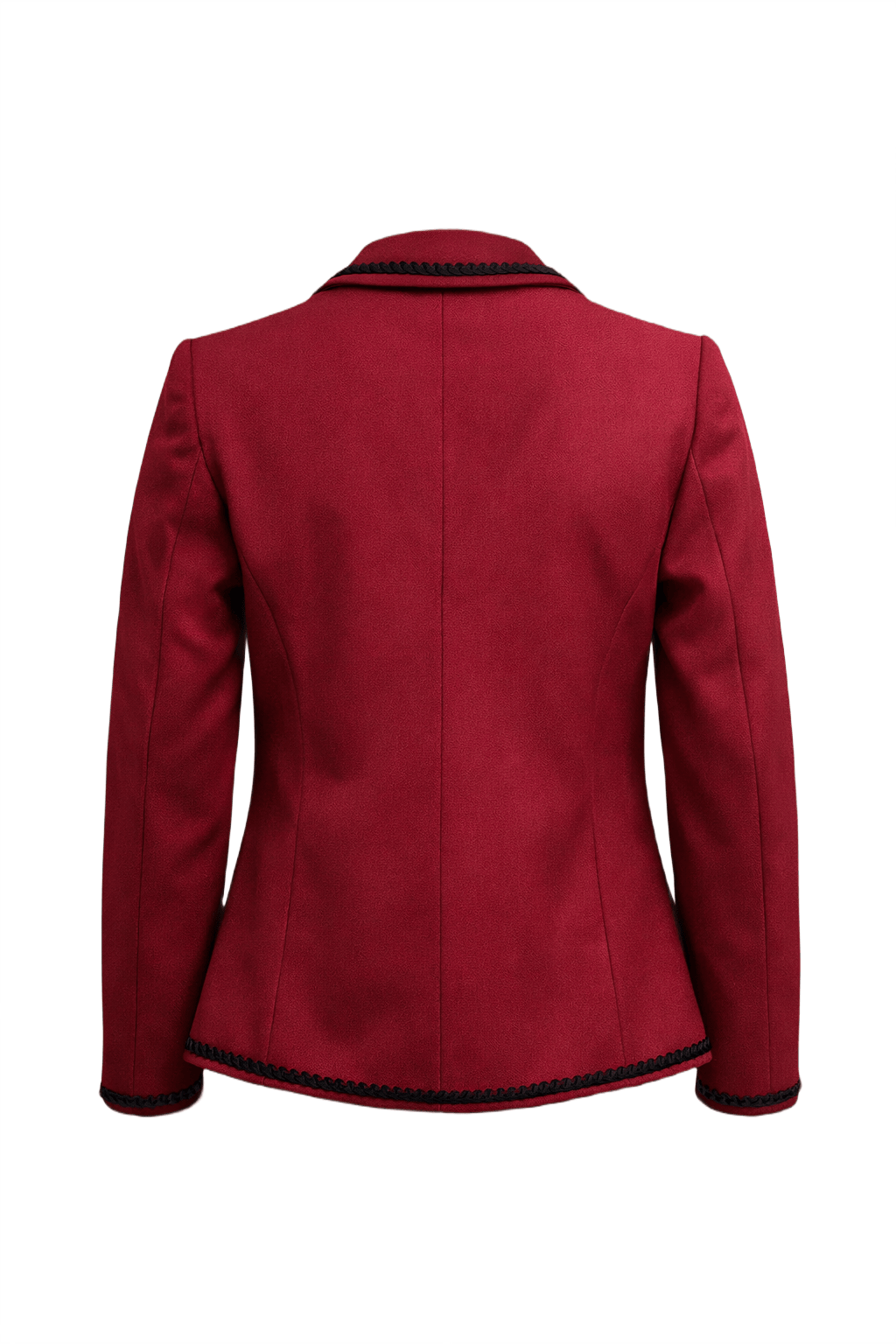 1980s Deep Red Wool Blazer - Back View