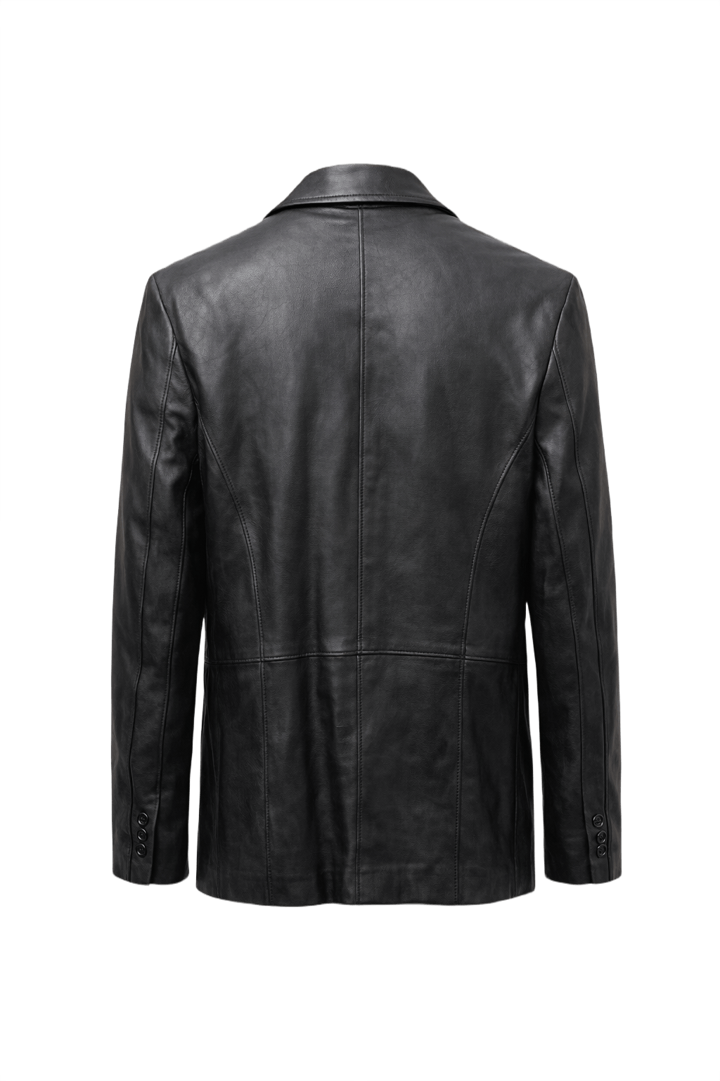 1990s Black Leather Womens Leather Jacket - Back View