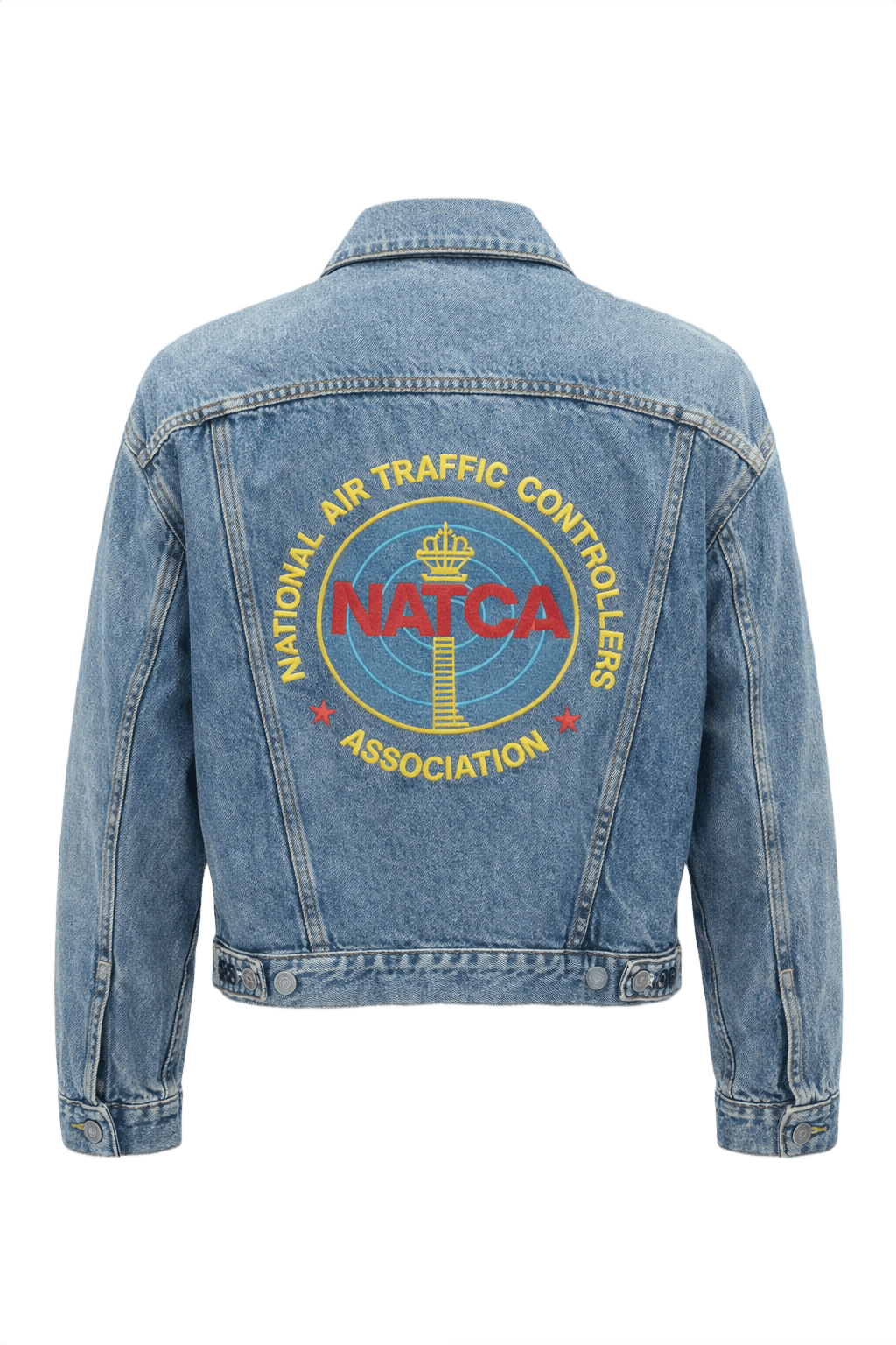 1990s Medium Blue Denim Jacket - Back View