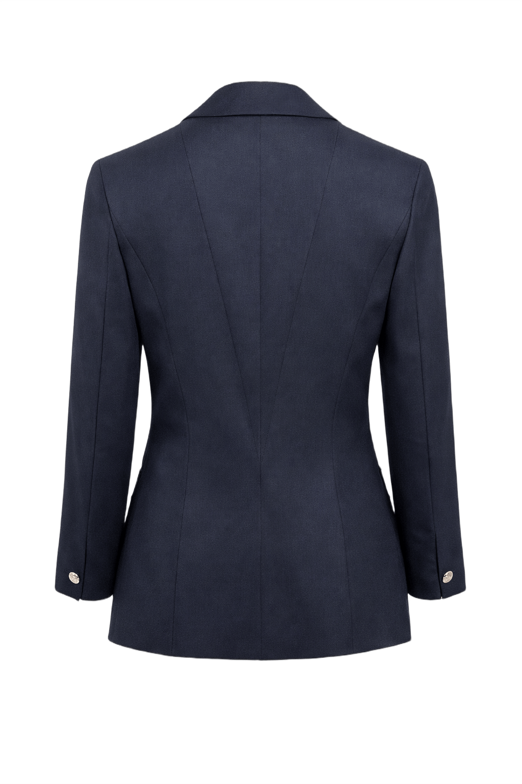 1990s Navy Blue Wool Blazer - Back View
