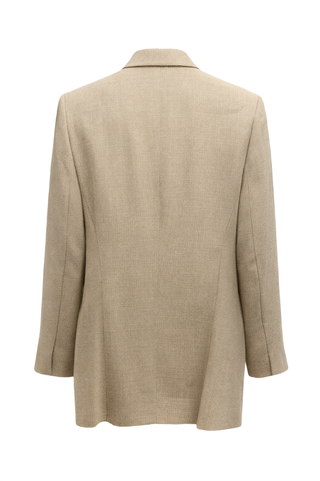 1990s Beige Wool Blend Blazer - Back View