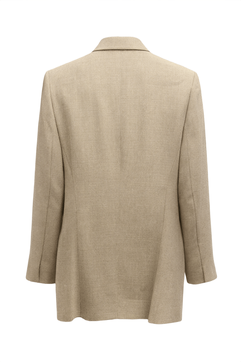 1990s Beige Wool Blend Blazer - Back View