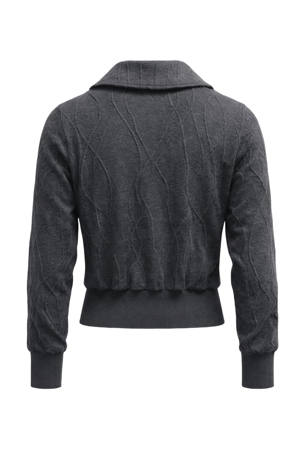 1990s Dark Grey Wool Jacket - Back View