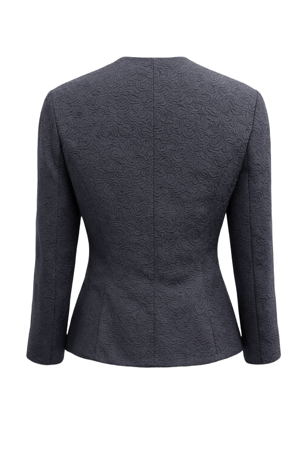 1990s Dark Gray Polyester Blazer - Back View