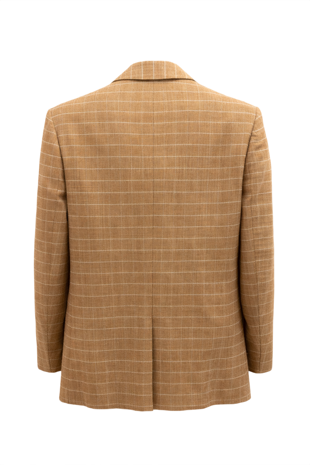 1990s Tan Wool Blend Blazer - Back View