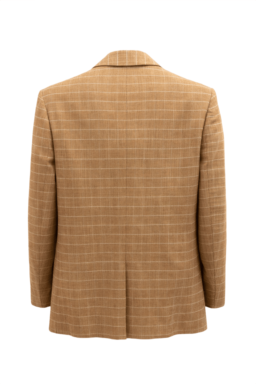 1990s Tan Wool Blend Blazer - Back View