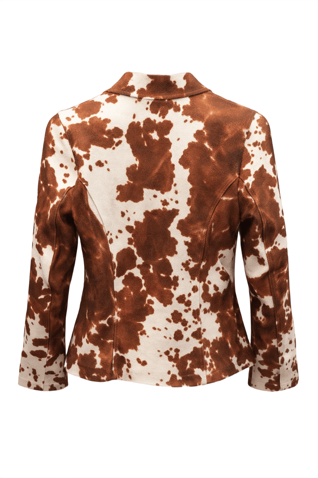 1990s Brown Polyester Blazer - Back View